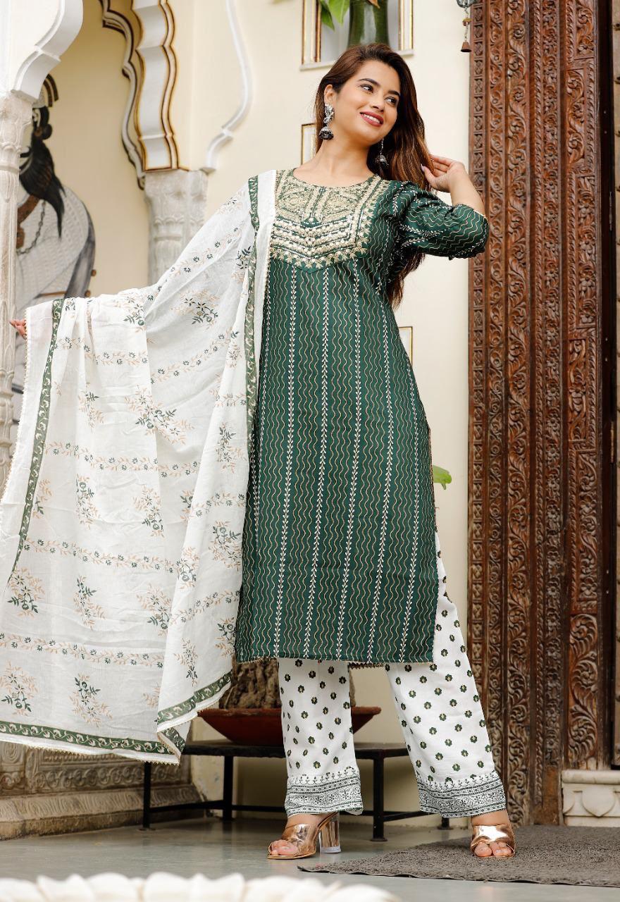 Stylish Yellow Kurti With Palazzo Set at Rs.910/Piece in jaipur offer by  Pancholi Collection